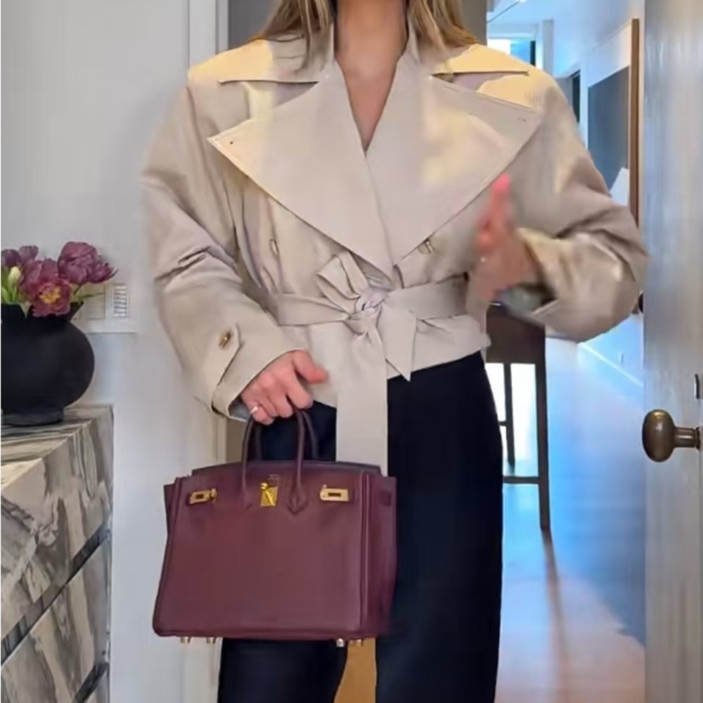 Helsa NWOT Overiszed Cropped Trench in Chino - Picture 5 of 13